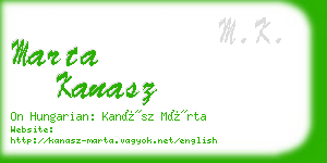 marta kanasz business card